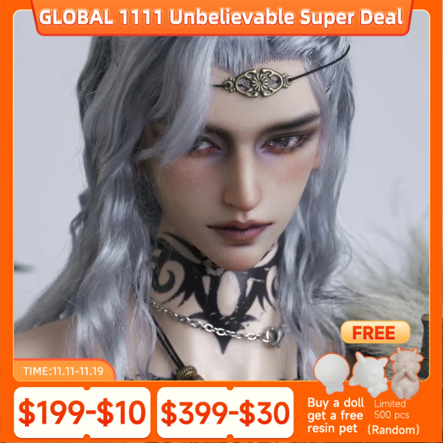 

Кукла Bjd 1/3 GuanNan70 Maturity Charm Uncle Jointed Dolls Мужской SD Голова Длинные и тонкие глаза Неочищенное тело Фигурка из смолы