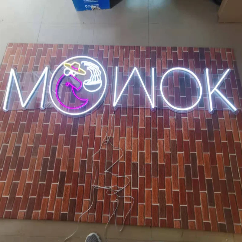 Custom made neon signs letters, neon lighted shop facade name signs, newest neon LED light strips words signs