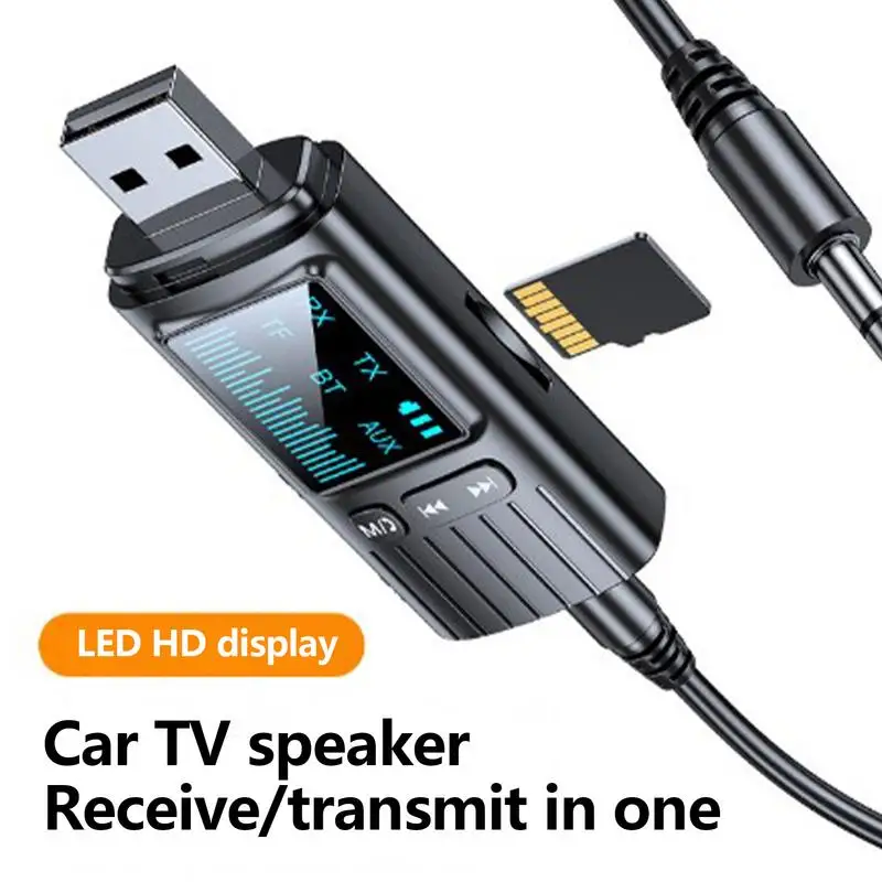 Wireless Audio Transmitter 2-in-1 Wireless Adapter Audio Transmitter Receiver Portable 5.4 Audio Adapter With LED Display For