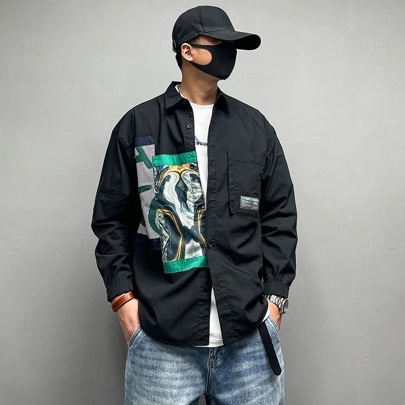 

Trendy Casual Men's Printed Long Sleeve Shirt Stylish Fall Fashion