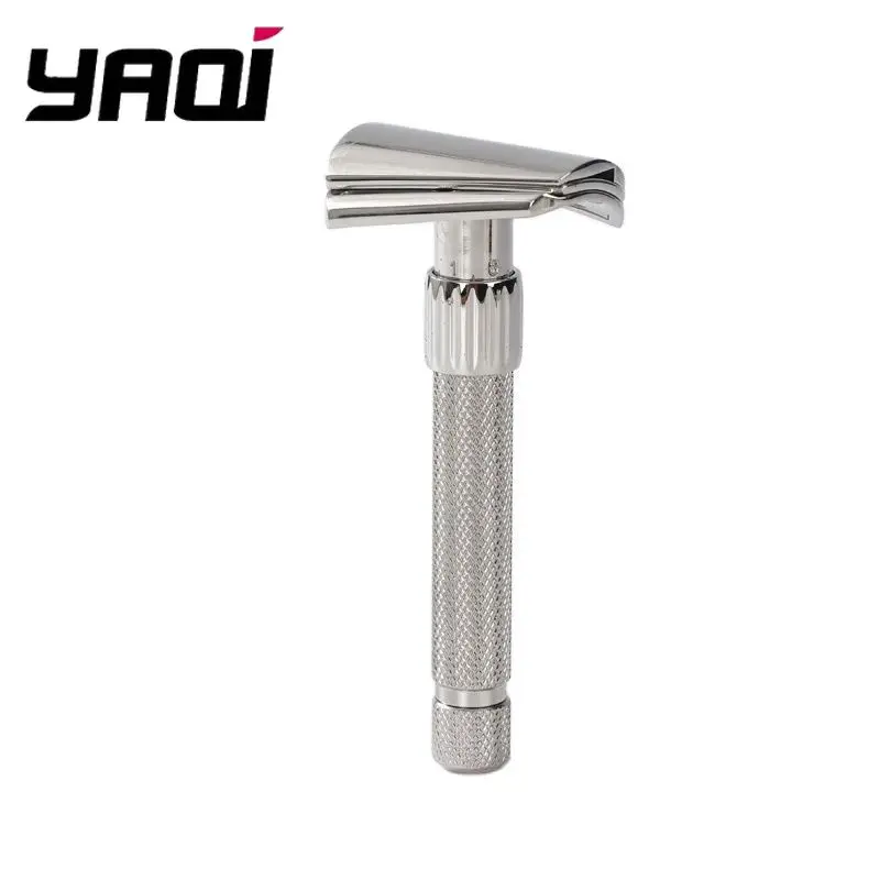 YAQI Ergonomic Design Adjustable Safety Razor For Mens Torqx Stainless Steel Slant Durability And A Sleek Polished Finish Razor