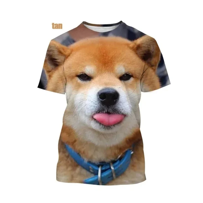 Funny 3D Doge Shiba Inu Dog Graphic T Shirt for Men Clothing Casual Fashion Streetwear Pop Unisex Harajuku Women Tops Tee Shirts