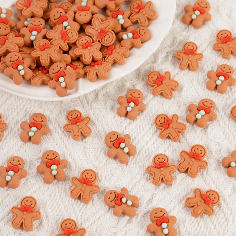 10/20pcs Cartoon Mini Gingerbread Man DIY Christmas Decorations Cake Dessert Food Craft Accessories Christmas New Year Decora