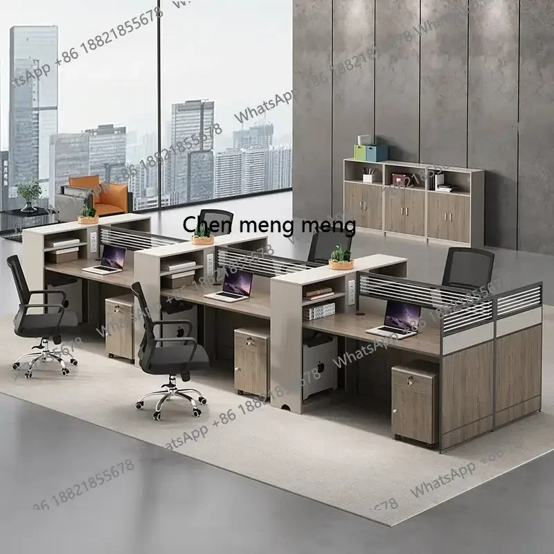 사무실 책상과 의자 조합 사무실은 심플하고, 더블 및 쿼드 스크린 카드 공간 H