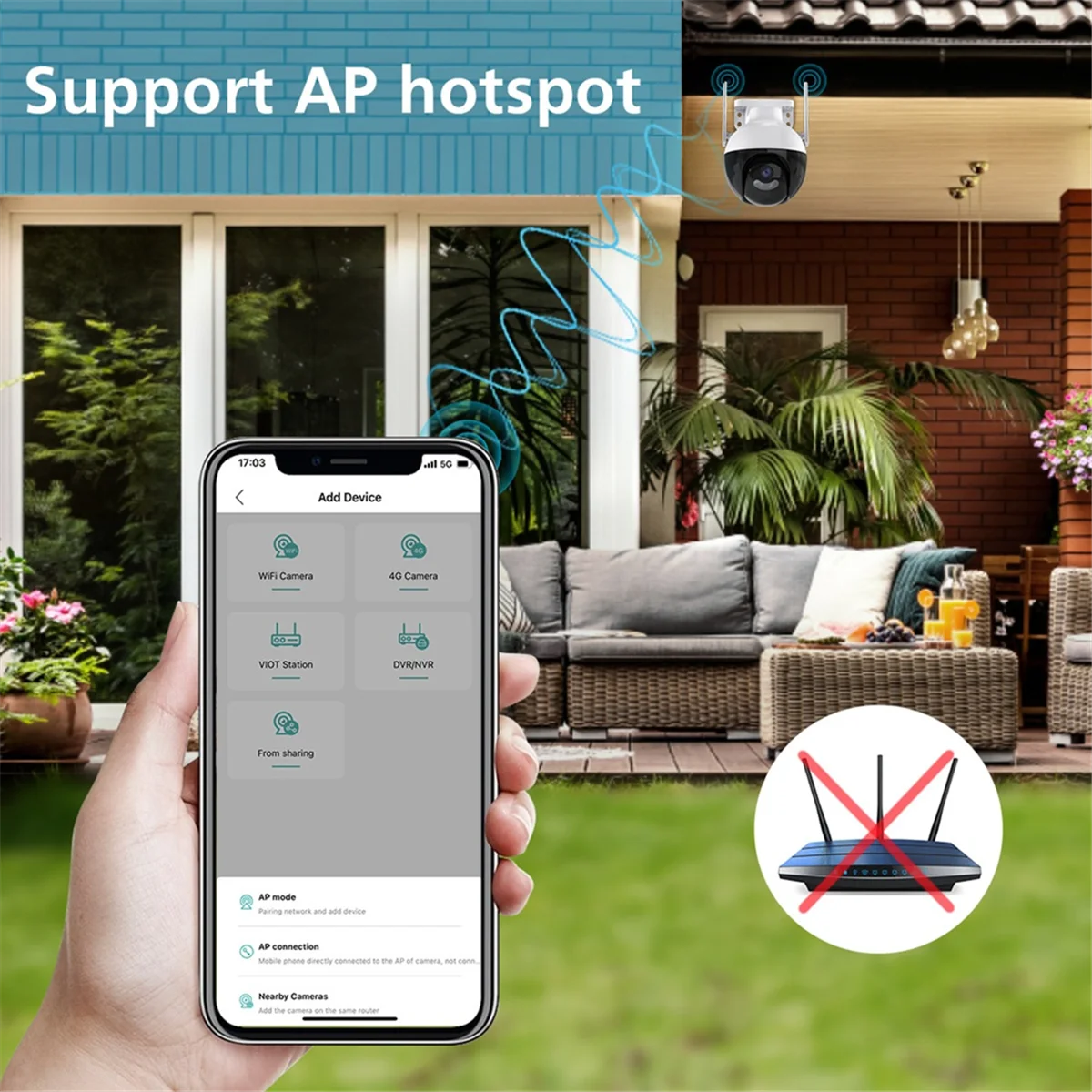 AB53 4K 4MP PTZ Auto Tracking IP Icsee WiFi Camera Color Home Security Audio Outdoor Video Surveillance EU Plug