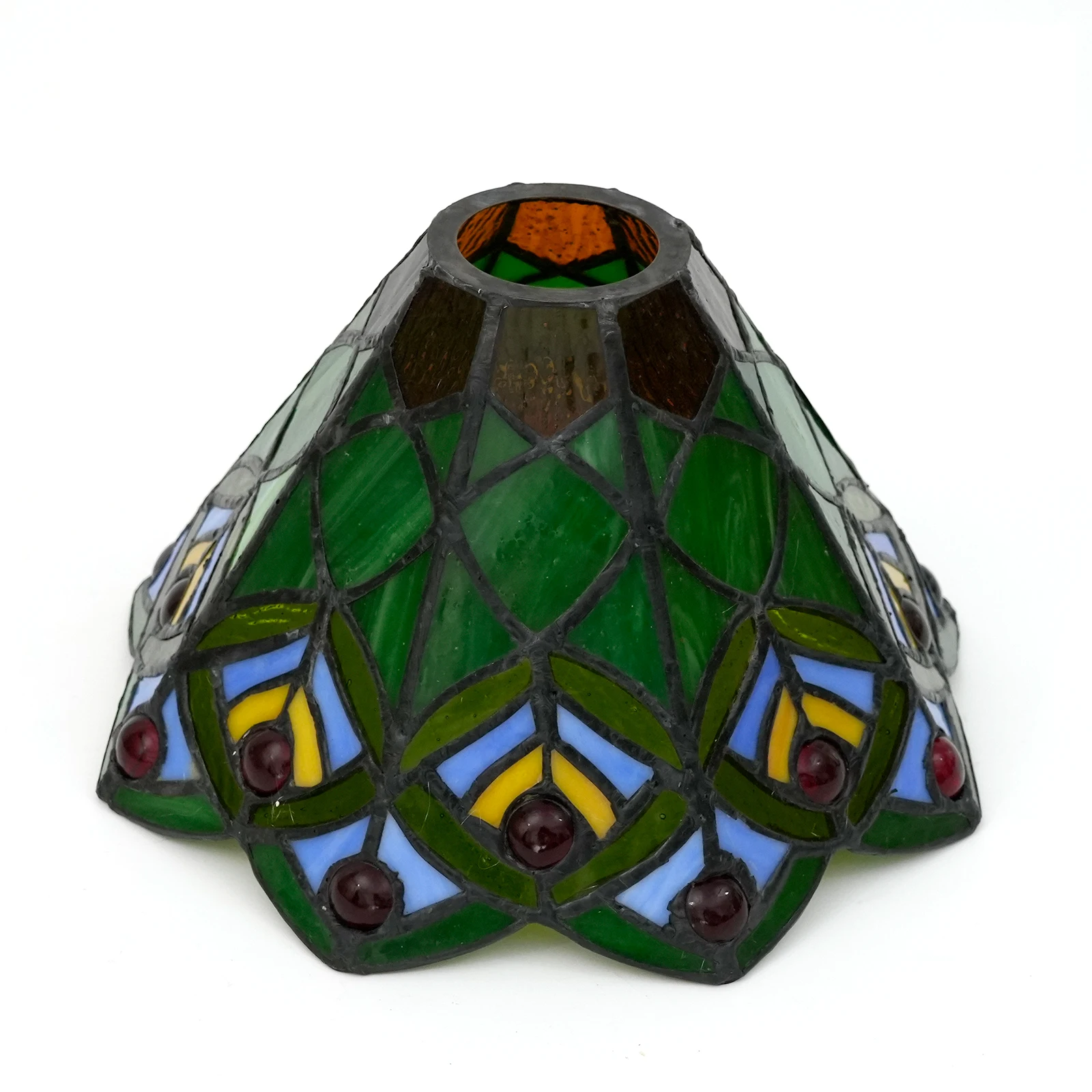 

8-дюймовые креативные витражи с павлином, замена абажуров, винтажный абажур ручной работы с хвостом Феникса, для подвесного светильника