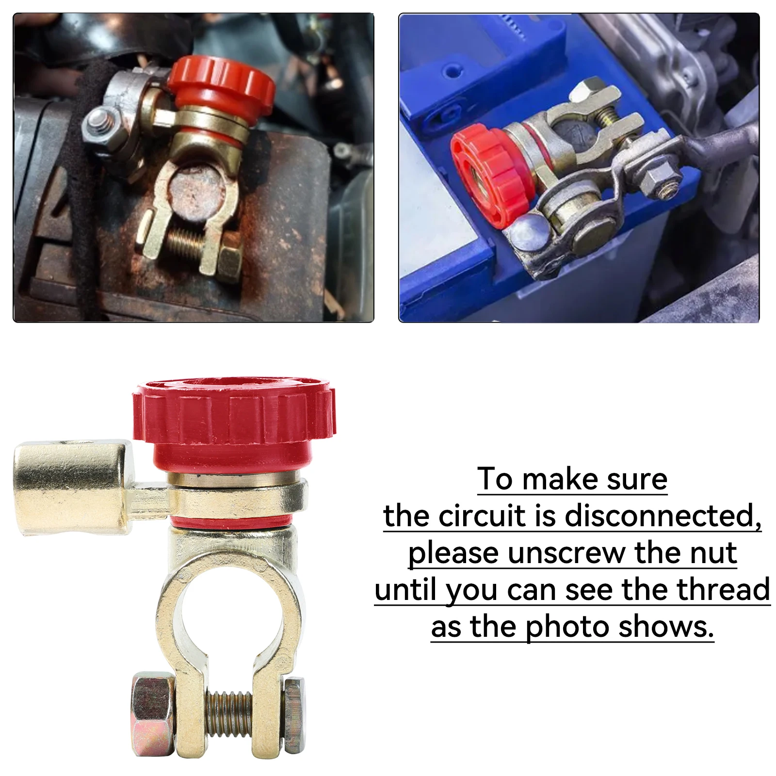6V 12V 24V Key Cut Off Battery Main Kill Switch Vehicle Car Modified Isolator Disconnector Car Power Switch for Auto Truck Boat