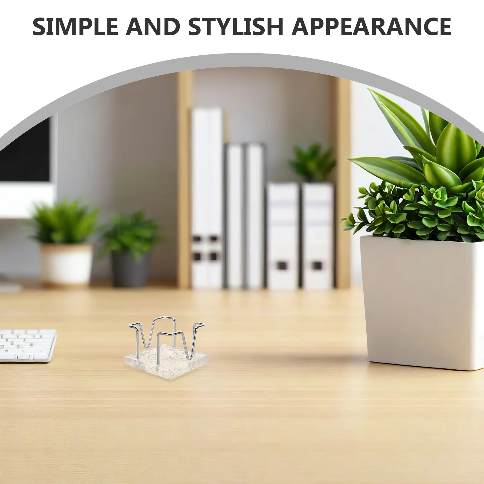 

Desk Note Pad Holder Stone Pattern Acrylic Memo Stand Desktop Notepad Organizer Card Display Stand for Office Supplies Home