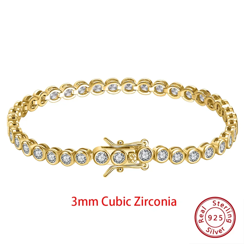 Rinntin SB143 Tennis Bracelet Sterling Silver Clear Cubic Zirconia 5
