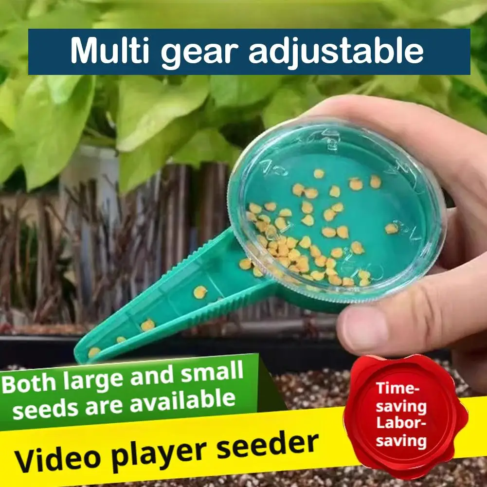 1/2/3pcs Multifunction Green Seed Dispenser Adjustable Planter Hand Held Seeding Dispenser Flower Grass Plant Seeder Garden Tool