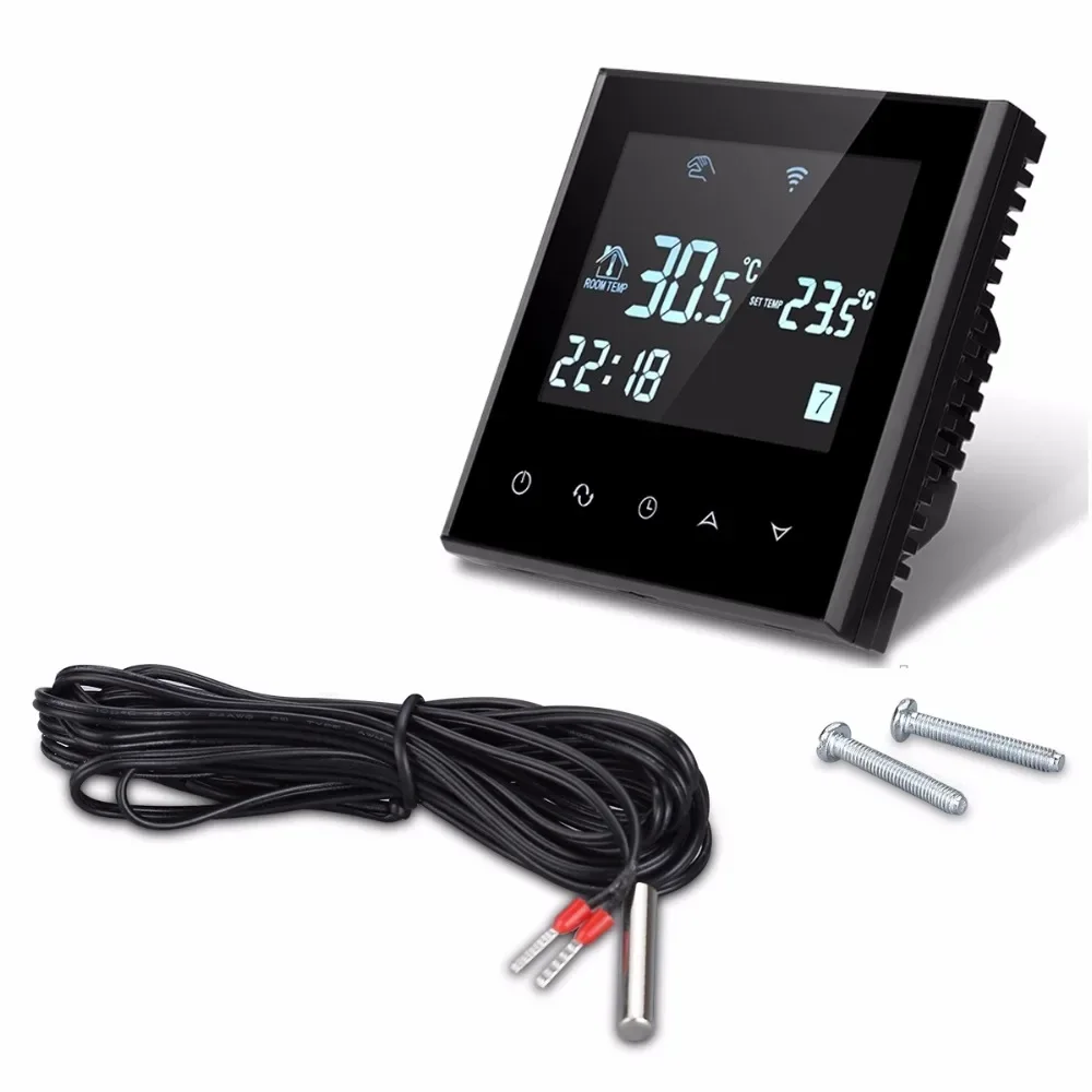 Minco Heat Smart Wifi Termostato 3A/16A para aquecimento de piso/caldeira de água/gás LCD Touch Screen Termostato com sensor