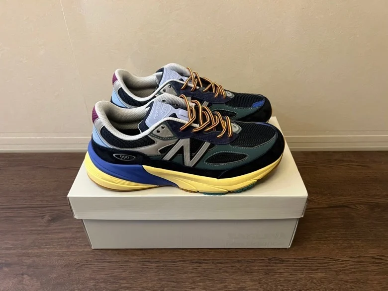 NewBalance sepatu berjalan berbantalan uniseks, sneaker olahraga lari atletik Vintage Retro 990V6 untuk pria/wanita NB990V6