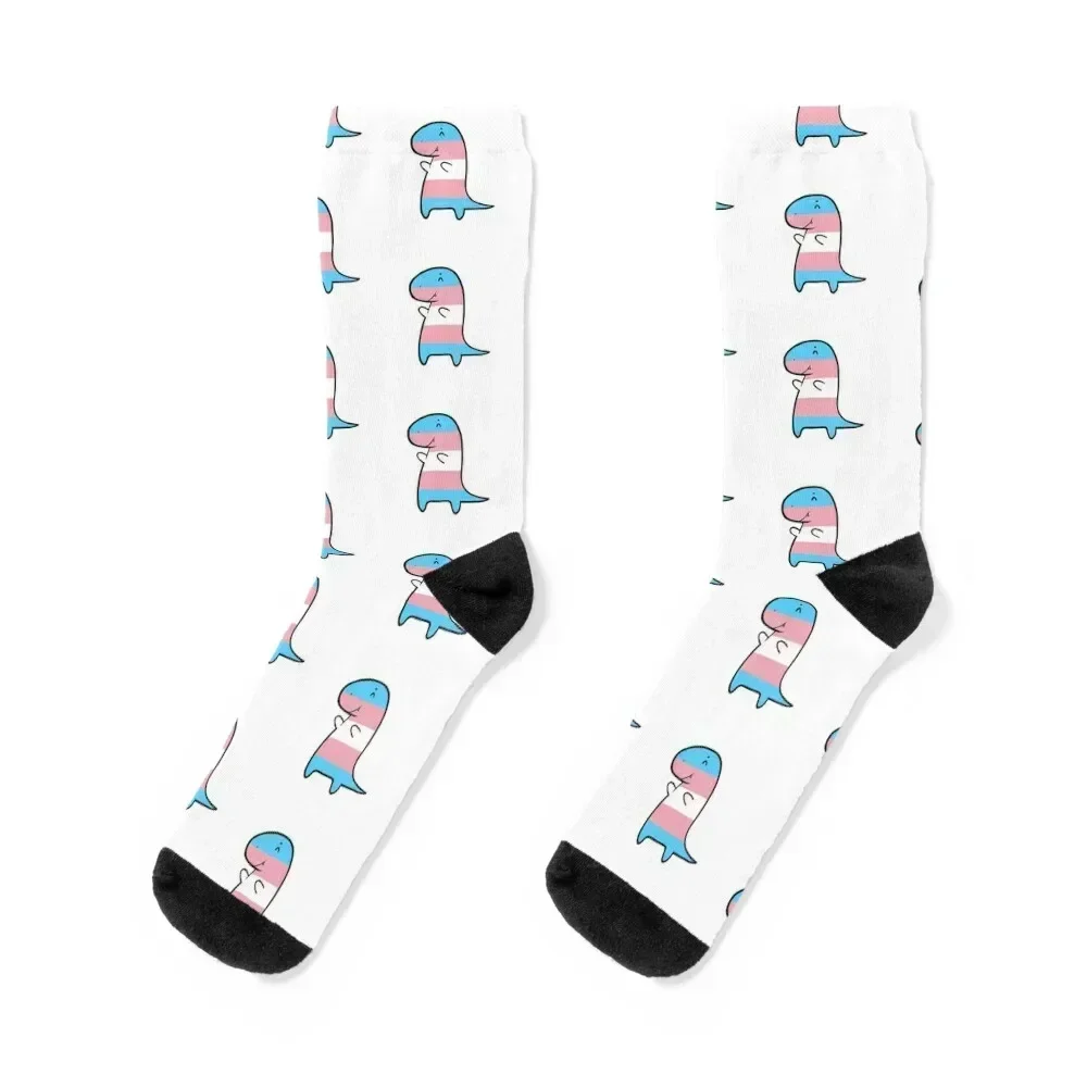 

Transgender Flag Dinosaur Socks luxury man Antiskid soccer Stockings Women Socks Men's