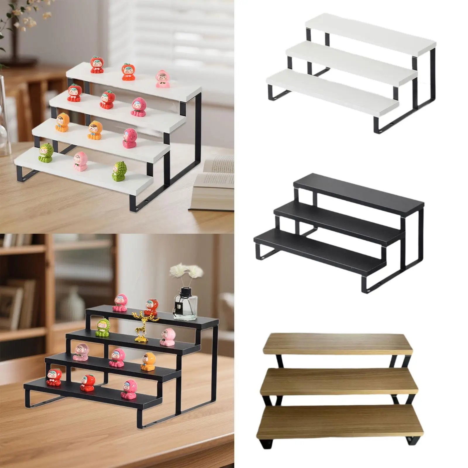 

Деревянная подставка для хранения кукол, простая портативная 3-х ярусная деревянная лестница