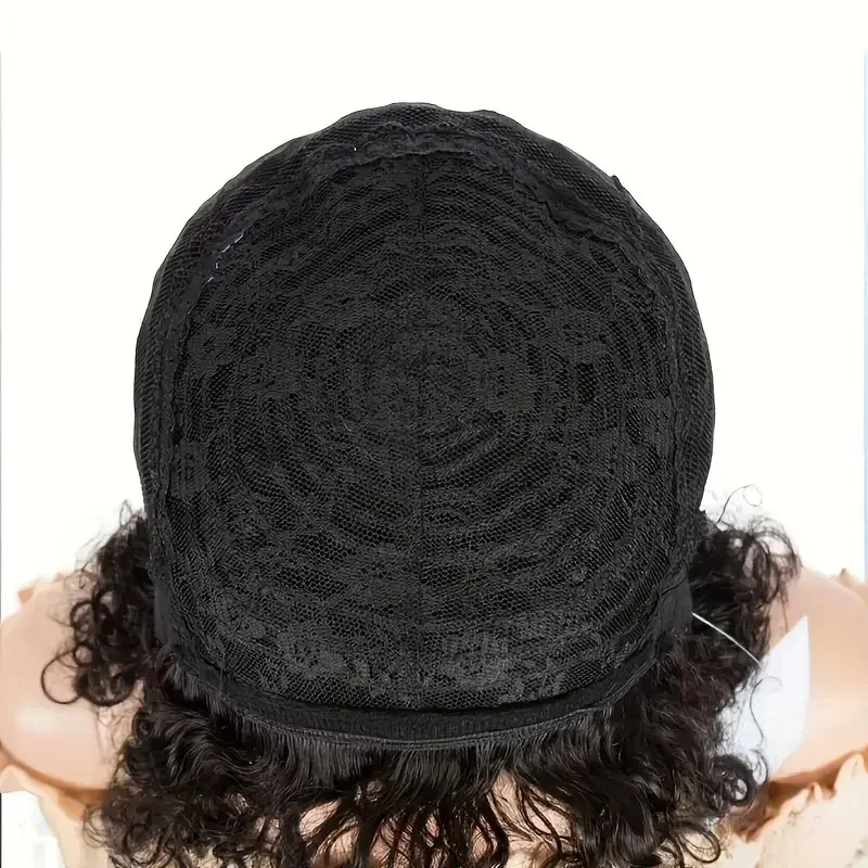 สั้น Pixie ตัดวิกผมผมมนุษย์สั้น Pixie วิกผมผู้หญิงสีดําบราซิลผม Full Machin