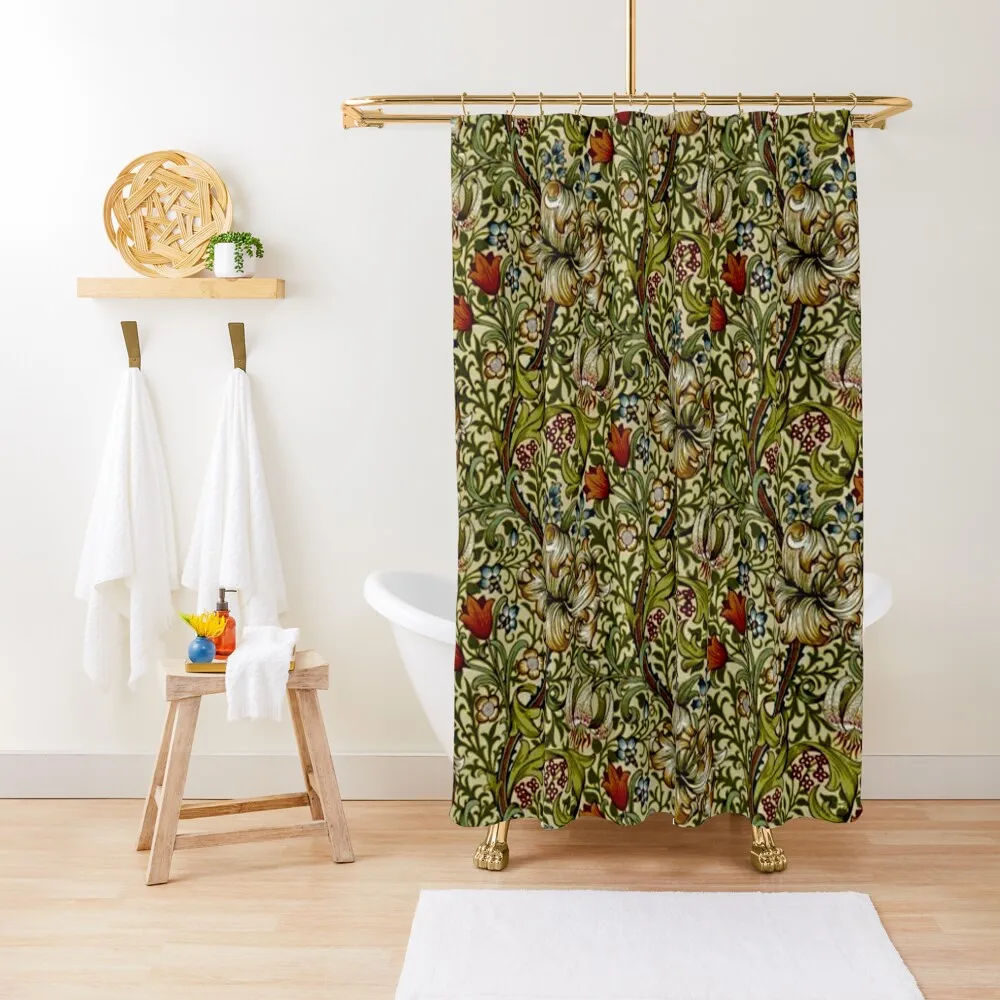 

William Morris Golden Lily Shower Curtain Shower Bath Luxury Bathroom Shower For Bathroom Curtain