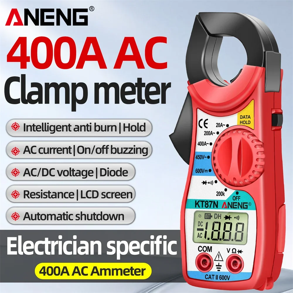 Digital Multimeter Clamp Meter ANENG KT87N Smart AC/DC Voltage Current 600V True RMS Portable Non-contact Measurement Test Tools
