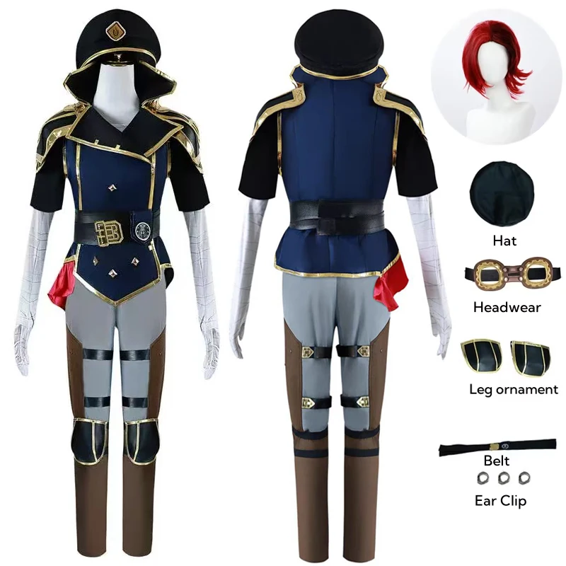 LOL VI Caitlyn Kiramman Cosplay Costume LOL The Piltover Enforcer Violet Uniform Suit Halloween Party Outfits