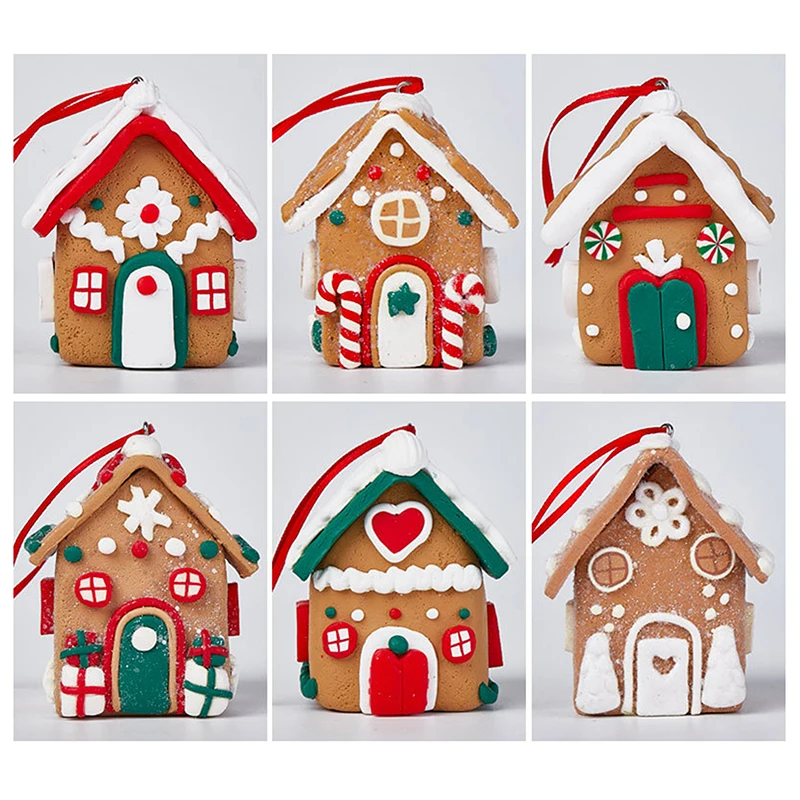 House Shape Christmas Decoration Cabin Bakers Pendants For Christmas Hangable Multifunctional Christmas Tree Ornaments