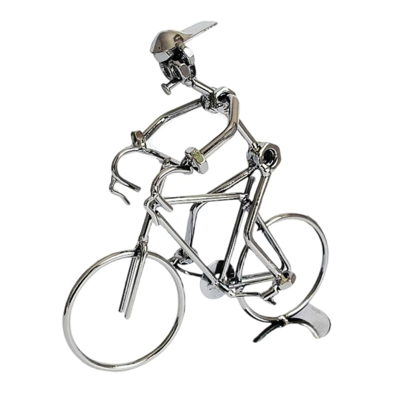 Cyclist Sculpture Iron Cyclist Figure for Sport Theme Desk Display Decoration Dropshipping