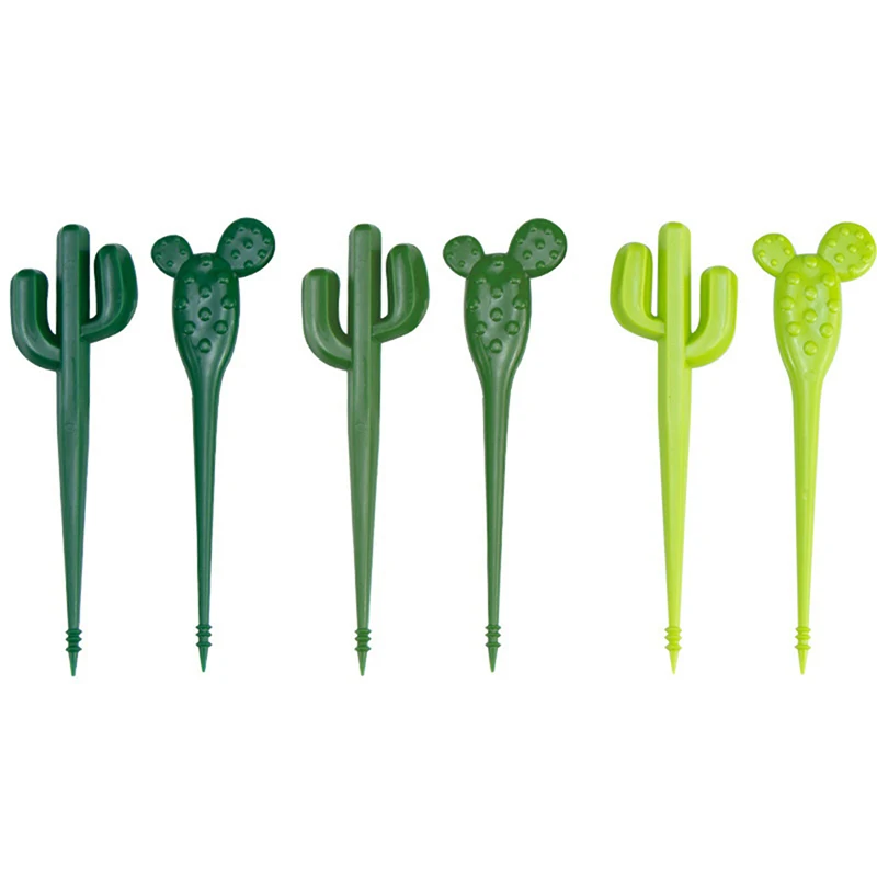 6Pcs Cute Cactus Mini Cartoon Toothpick Fruit Forks For Bento Box Lunch Box Decorative. view 5