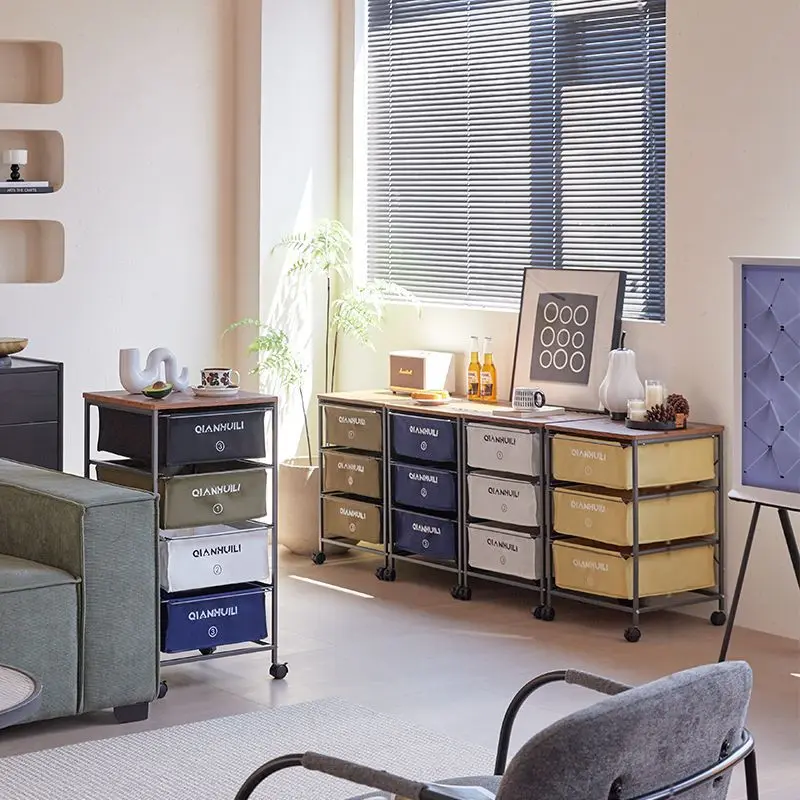 Simple industrial style canvas, drawer type storage cabinet, mobile locker, home under the table, organizing cabinet