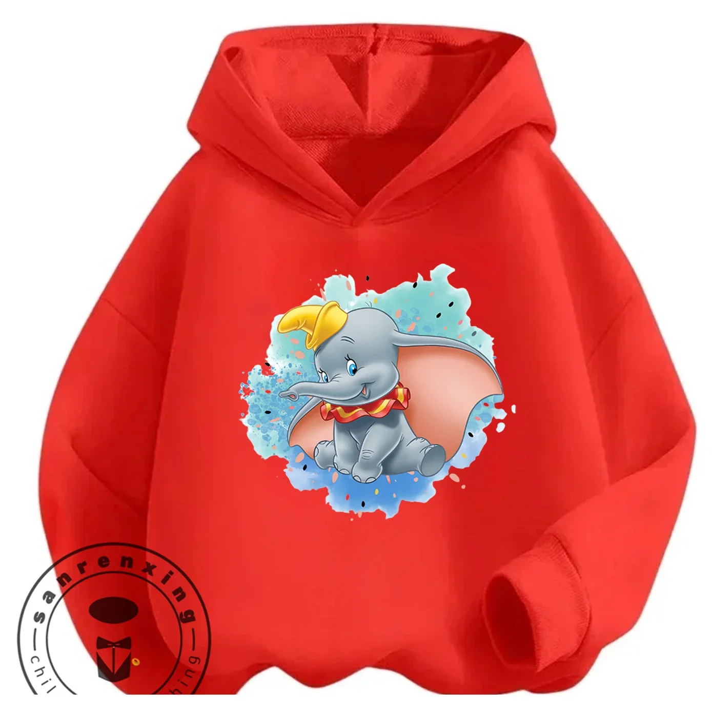 

Fall Winter Kids Hoodie Dumbo Themed Cute Cartoon Elephant Boys Girls 3-14 Years Casual Outdoor Streetwear