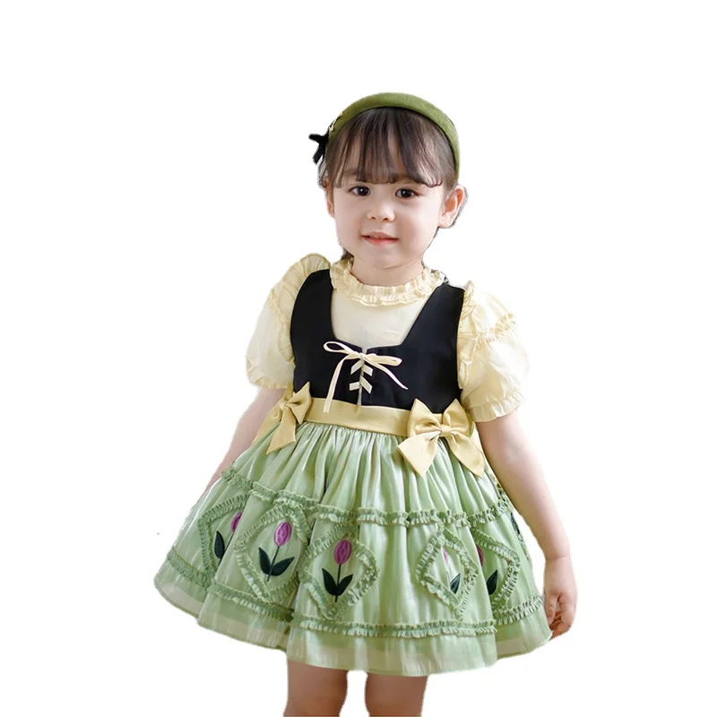 Anna Lolita Princess Dress Girls New Short Sleeve Dress Children New Birthday Dress Lolita Flower Girl Dresses for Weddings