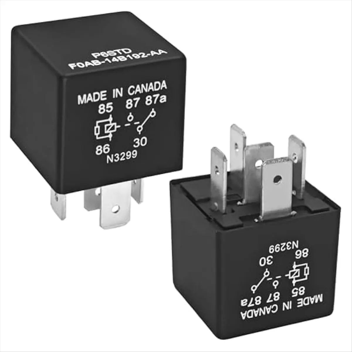 #44U 2pcs P6SDT FOAB-14B192-AA Automotive Relay - 5-Pin 40A 12VDC for Ford,F0AB-14B192-AA Electrical System Relay,(Plastic)