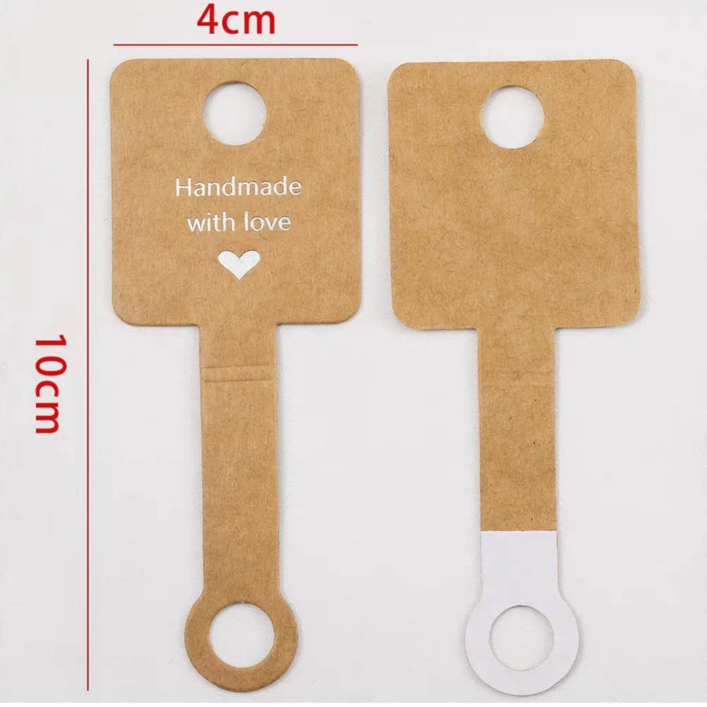 

100pcs Paper Card Headbands Adhesive Folding Hang Tags - Portable Jewelry Bracelet Label Packaging for Hair Accessories
