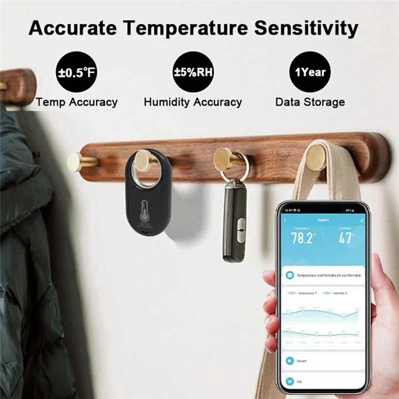 Tuya temperatuur- en vochtigheidssensor Draadloze Tuya Zigbee temperatuur- en vochtigheidsmeter Home Smart Detector