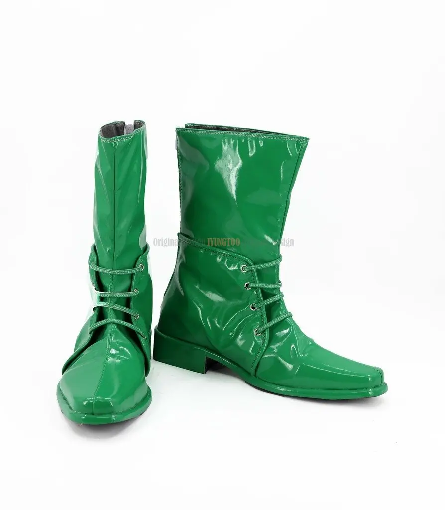 Caesar Anthonio Cosplay JOJO'S BIZARRE ADVENTURE 2 Caesar Anthonio Green Boots Cosplay Shoes Custom Made Any Size