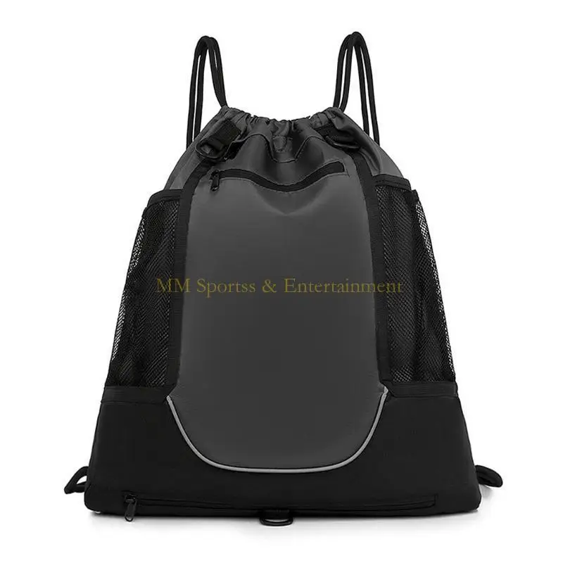 

31BE Basketball Gym Bag Sports Foldable Sackpack Soccer Shoulder Bags Boy Girl Drawstring Backpack with Double Side Mesh Bags