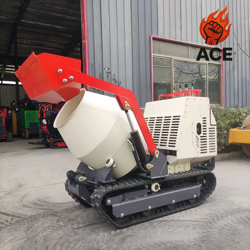 

customized 500kg Tracked Self Loading Portable Mini Dumper 800kg Movable Diesel 750kg Concrete Mixer Machine For Construction