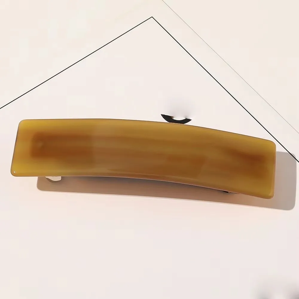 

Acetate Acrylic French Hair Barrettes Automatic Hair Accessories Resin Spring Hairpin Curved Rectangle Styling