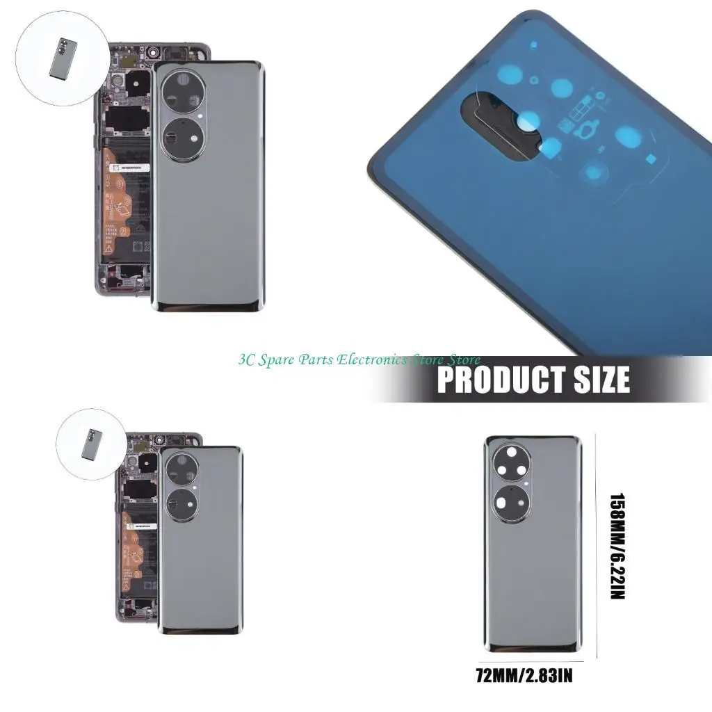 SZ Tempered Glass Rear Cover for P50 with Camera Rings for Long Service Use