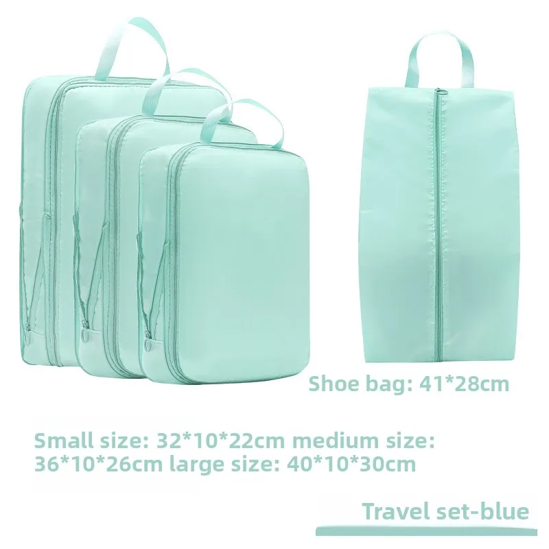 

Travel Luggage Organizer Set Waterproof Storage Bags Clothes Shoes Packing Cubes with Handle