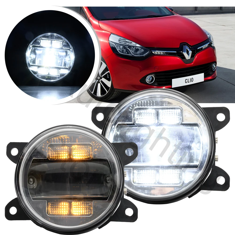 

2PCS LED Fog Light For Renault Clio IV Megane Scenic Twingo Laguna Dacia Duster W/turn signal light Driving Daytime Running Lamp