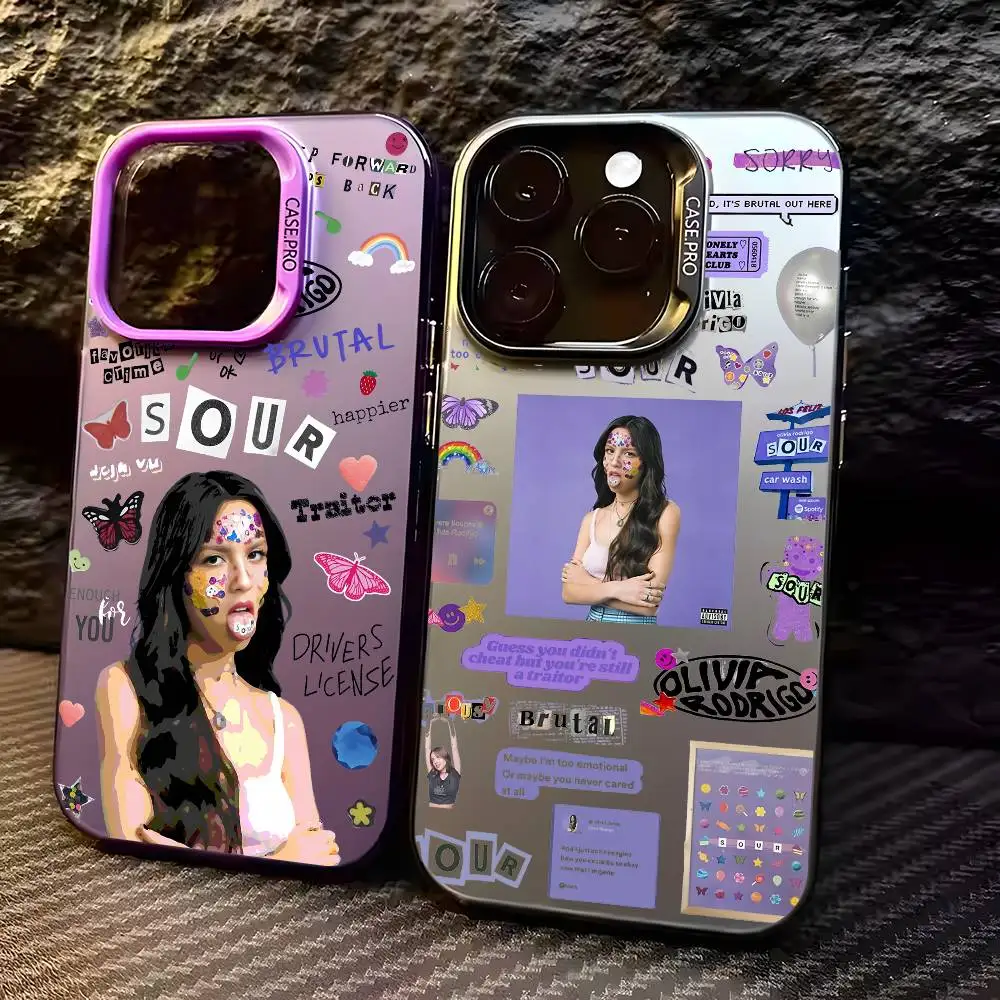 Чехол для телефона O-olivia Rodrigos Fishion для IPhone 16, 15, 14, 13, 12, 11 Plus Pro Max, многоцветный противоударный чехол Aurora Laser