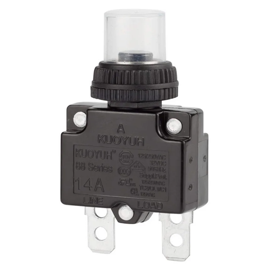 Kuoyuh 88 series 3A-30A plastic nut  resettable thermal  motor protection circuit breaker