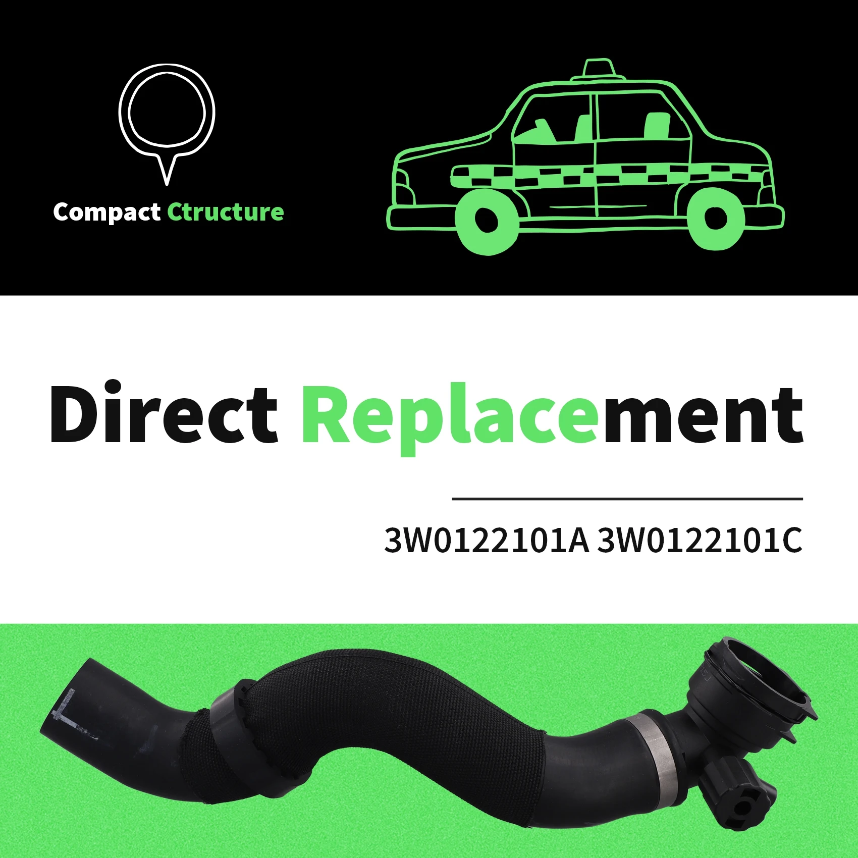 ل بنتلي كونتيننتال تحلق خرطوم المبرد خرطوم مياه المبرد 3W0122101A 3W0122101C
