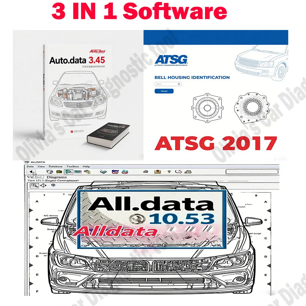 

ATSG 2017 Unit Failure Detection Software + Alldata 10.53 Car accessories Tool + Autodata 3.45 obd2 scanner Wiring Diagrams data