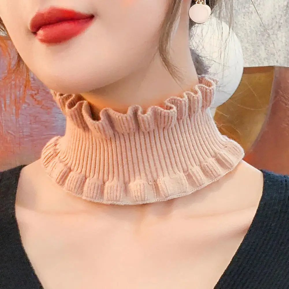 Stretchable Neck Scarf High Elastic Knitted Neck Scarf Dual Use Sheer Trim Hair Band for Women Solid Color Headgear Winter