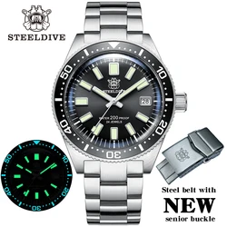 STEELDIVE Men's Automatic Mechanical Watch SD1962 Pot Lid Sapphire Crystal Japan NH35 Movement 200M Waterproof Dive Wristwatch