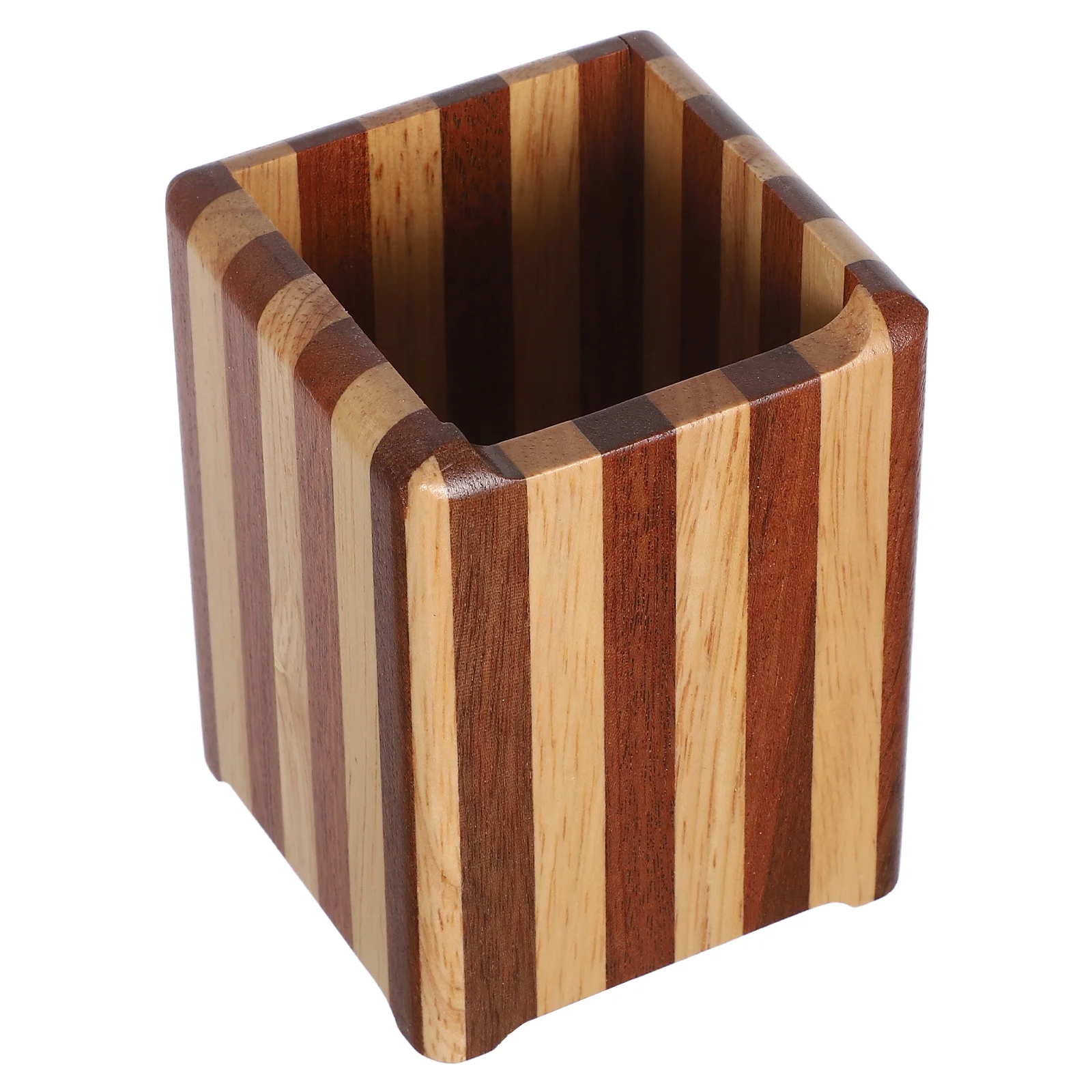 

Retro Wooden Pen Holder Makeup Brush Desk Stand Organizer Pencil Cup Decorative Desktop
