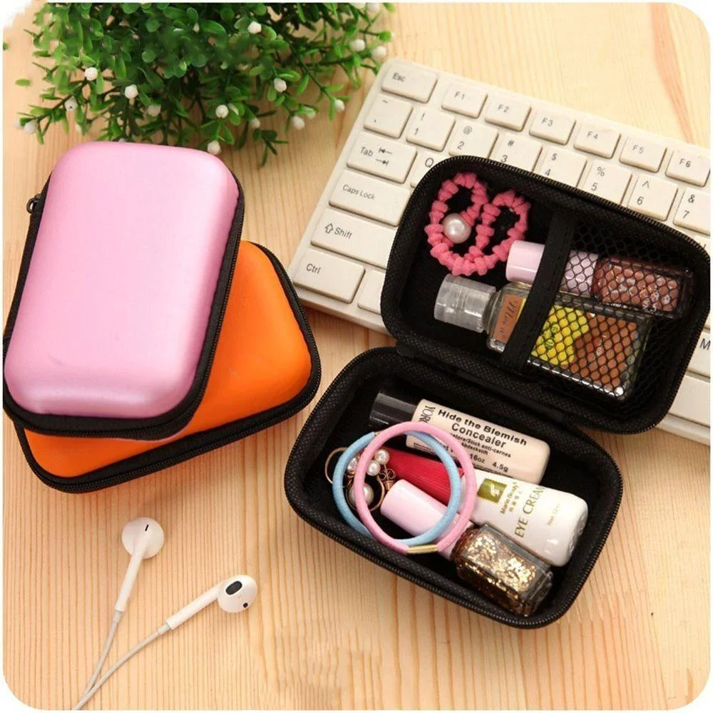 【Fast Delivery】Storage Box For Earphone Cable Key Skincare Jewelry Box Cosmes Box Travel Storage Bag Cable Organizer