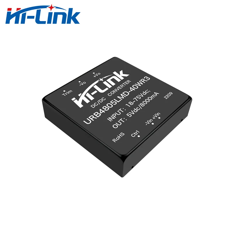 Hi-Link – convertisseur isolé 40W 5V 8A, sortie DC, puissance Supply18-75V entrée URB4805LMD-40WR3, rendement 91%