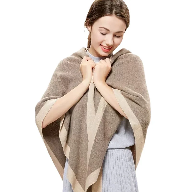 Delicate Comfort Cashmere Knit Triangular Scarf Shawl Big Autumn Winter Neckerchief Women Travel Cape Versatile Wraps Mantle