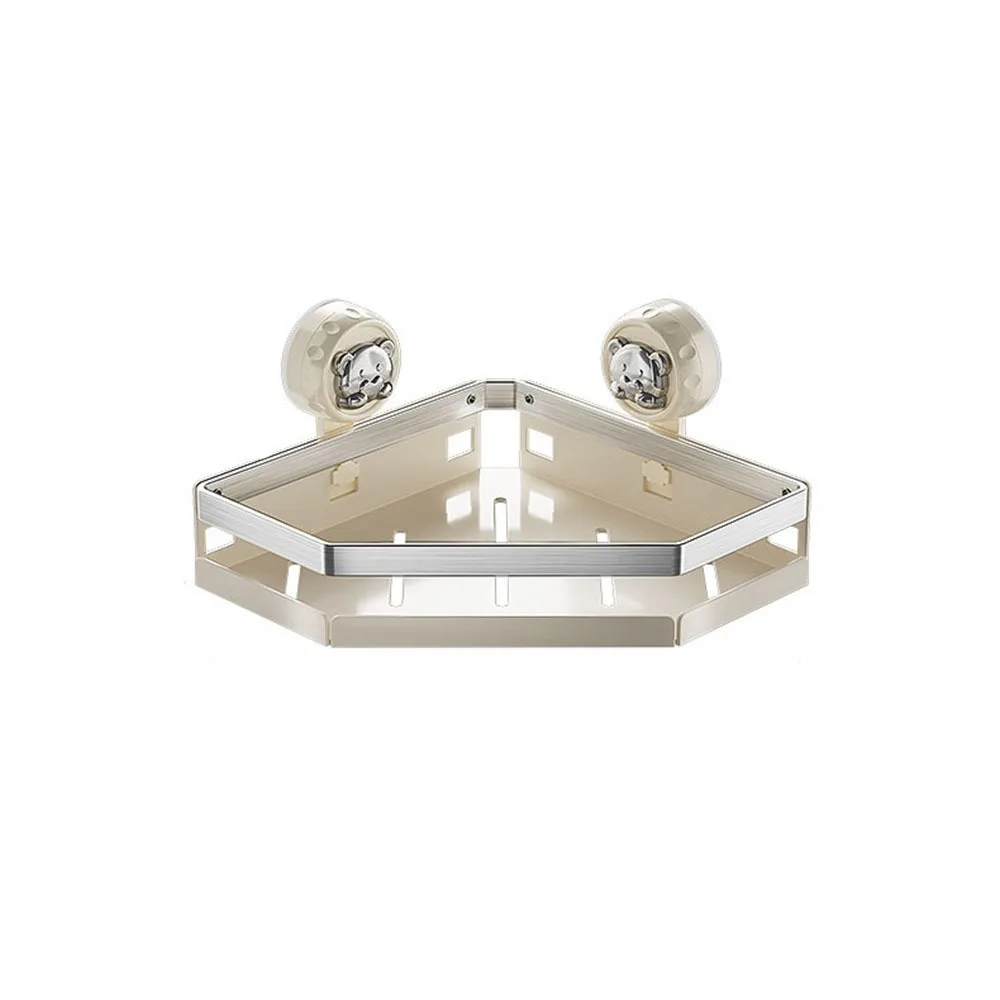 

Stainless Steels Suction Cup Storage Shelf Triangular Punch Free Wall Hanging Storage Rack Removable Strong Load-bearing