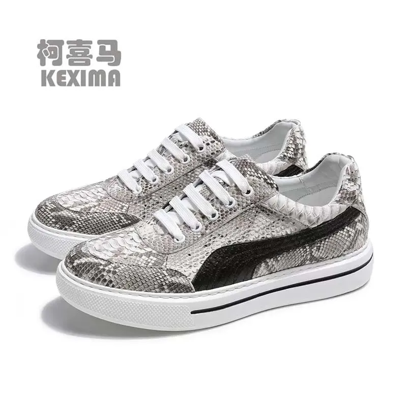 

afanzhe new python skin leisure men board shoes import light wear-resisting men Snake skin leisure boa Leather shoes